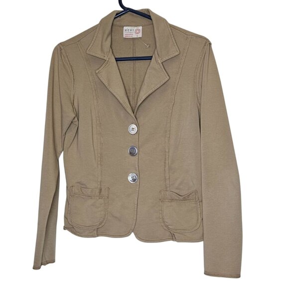 Womens Beige XCVI Wearables Button-Up Blazer Jacket Size S‎ Lagenlook Minimalist - Picture 1 of 7